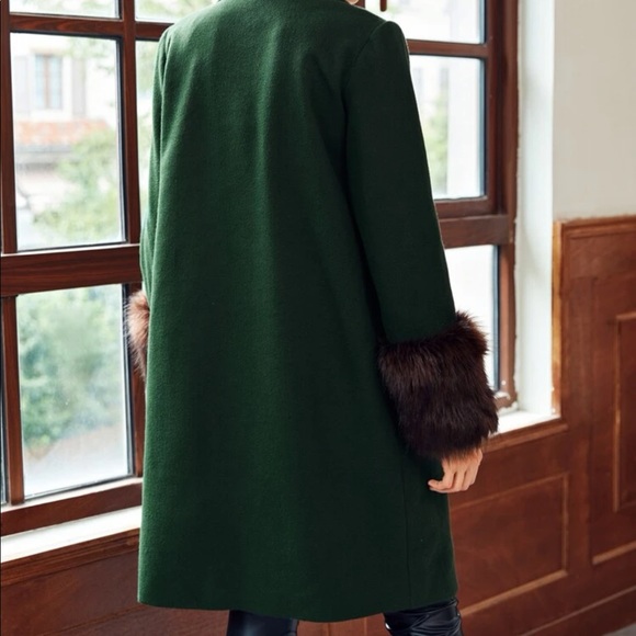 NWOT SHEIN Fuzzy Cuff Coat - Picture 2 of 6